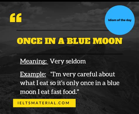 Idiom of the Day - Once in A Blue Moon for the IELTS Speaking test