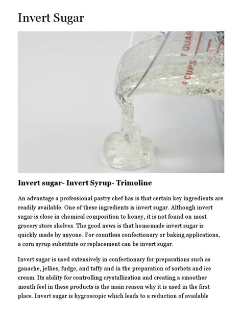 Invert sugar recipe | By Pastry Chef – Author Eddy Van Damme ...