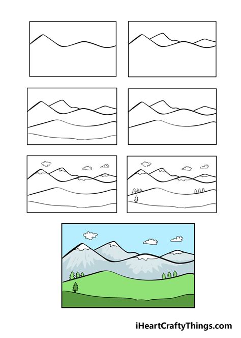 Mountains Drawing - How To Draw Mountains Step By Step