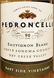 Ken's wine review of 2019 Pedroncelli Sauvignon Blanc "East Side Vineyards"