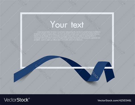 Frame and border of blue ribbon template elements Vector Image