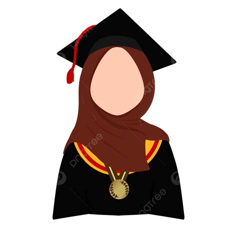 Faceless Clipart PNG Images, Muslim Faceless Graduation Cartoon, Graduation Muslim, Graduation ...