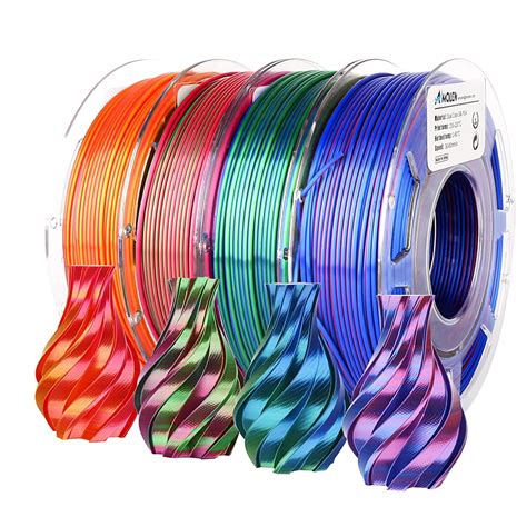 AMOLEN 1.75mm PLA Filament, 3D Printer Dual Color Filament Bundle, Silk Red Gold, Silk Red Green ...