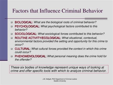 PPT - Criminal Behavior Theories, Typologies, and Criminal Justice J.B. Helfgott Seattle ...