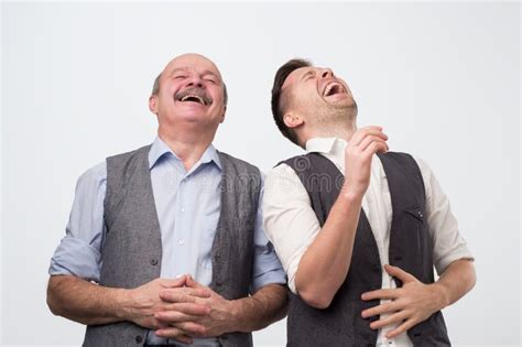 Two Caucasian Men Laughing on His Friends Joke Stock Image - Image of laughing, conversation ...