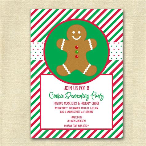 Cookie Decorating Party Invitation, Cookie Party Invite, Gingerbread ...