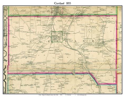 Cortland, New York 1855 Old Town Map Custom Print - Cortland Co. - OLD MAPS