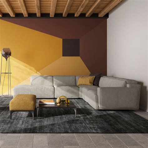 Iago modular corner sofa with open end and relax function - light grey leather - Natuzzi Italia ...