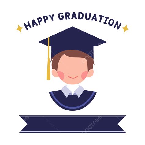 Graduation Character Clipart Transparent Background, Boy Character Happy Graduation Text ...