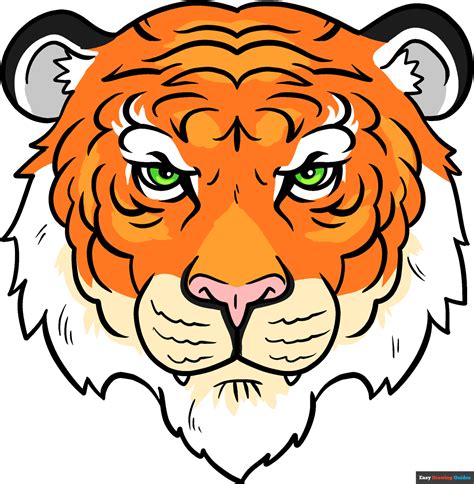 How To Draw A Tiger Face Easy