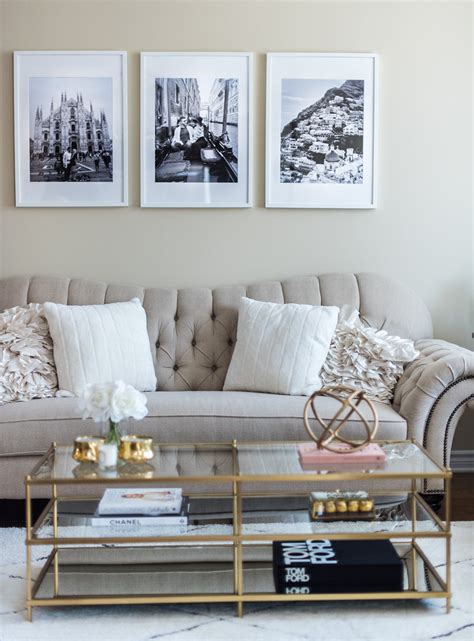 Living Room Tour - White, Beige, Gold Decor — H A N A N