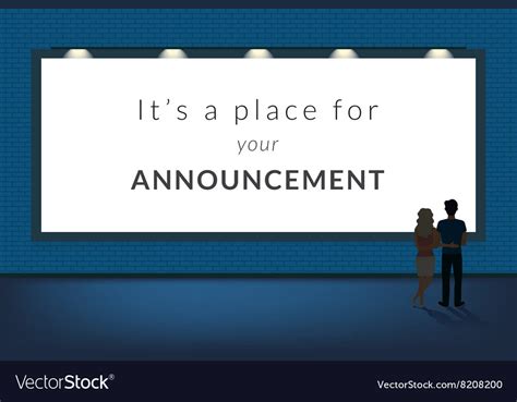 Big announcement banner blank with a couple Vector Image