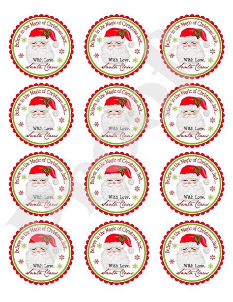 Santa Stickers Christmas Stickers Santa Claus Gift Stickers - Etsy