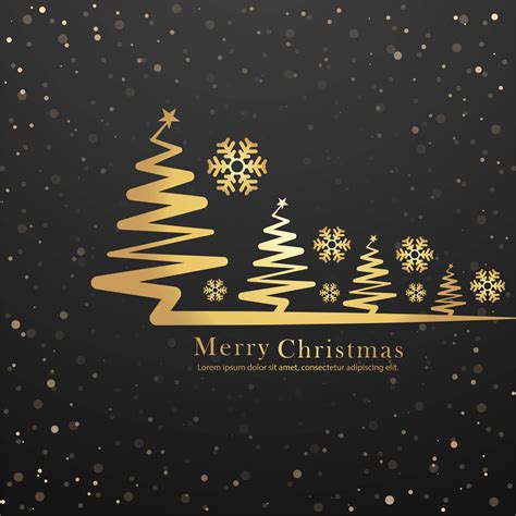 Elegant merry christmas tree card design vector 264584 Vector Art at ...