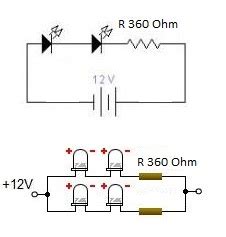 Rangkaian Lampu LED sederhana untuk Sepeda Motor