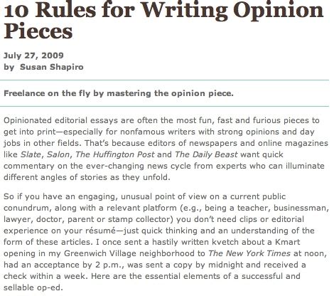 Writing Articles: How To Write A Killer Opinion Article | Lisa Angelettie