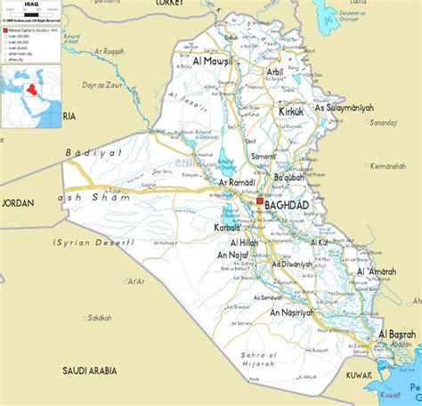 イラクでの川地図-地図のイラク川西アジア-アジア）