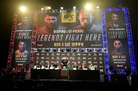 Bisping, St-Pierre let the verbal jabs fly at UFC 217 press conference ...