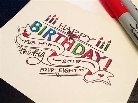 Pin by Tj on Hand-lettered / Hand-Drawn | Happy birthday lettering, Birthday card drawing, Lettering