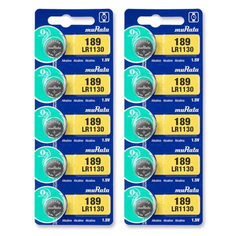 Murata LR1130 Battery 1.55V Alkaline Button Cell (10 Batteries) - Walmart.com - Walmart.com