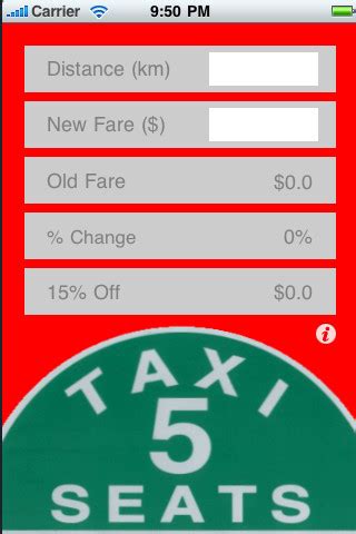 Taxi Fare Calculator App for iPad - iPhone - Utilities