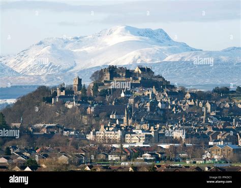 15th February 2016. Stirling Castle and town of Stirling, Scotland with ...