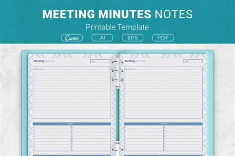 Meeting Minutes Notes Printable Template