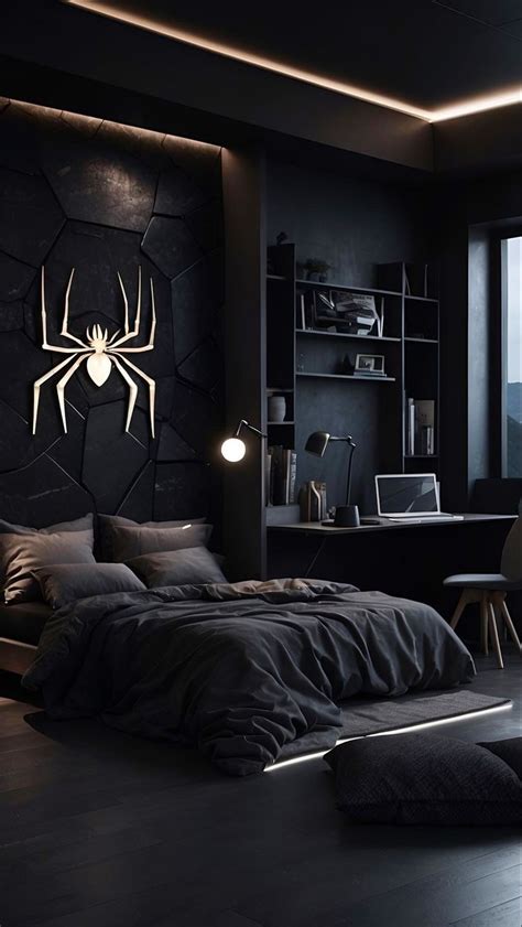 modern dark interior - bedroom spider style photo | Kamar tidur mewah modern, Desain kamar tidur ...