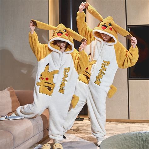 Pikachu Onesie Pajamas Cartoon Matching Pajamas For Couples