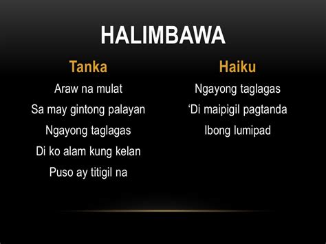 Filipino 9 Tanka at Haiku