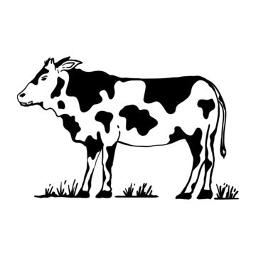 Cow Cartoon Cute Black And White Dots, Cow, Cartoon, Cartoon Cow PNG Transparent Clipart Image ...