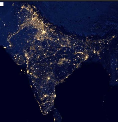 City Lights in India Map From Satellite | Information Help Site India