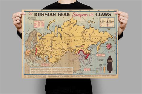 Soviet Russia Sphere of influence Map before WWii Pictorial | Etsy