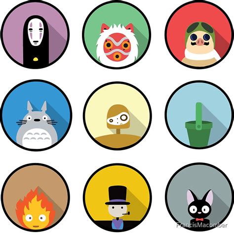 "Studio Ghibli icons" Stickers by FrancisMacomber | Redbubble