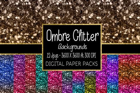 Ombre Glitter Backgrounds Graphic by Digital Paper Packs · Creative Fabrica