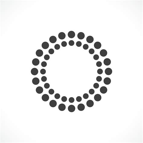 Black abstract vector circle frame halftone dots logo emblem design. Round border Icon using ...