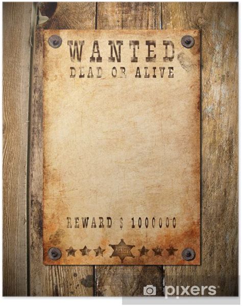 Poster vintage wanted poster - PIXERS.US