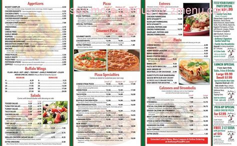 Online Menu of Anthonys Pizza Restaurant, Martinsburg, West Virginia, 25401 - Zmenu