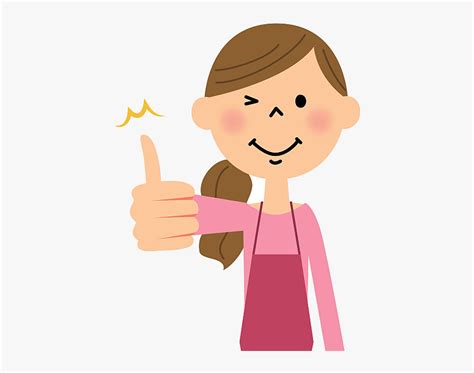 Thumbs Up Royalty Free Woman Home Vector Images Transparent - Girl With Thumbs Up Cartoon, HD ...