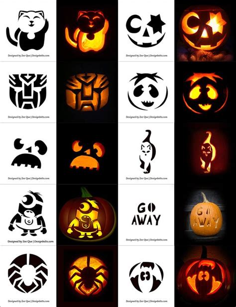 420+ Free Printable Halloween Pumpkin Carving Stencils, Patterns, Designs, Faces & Ideas