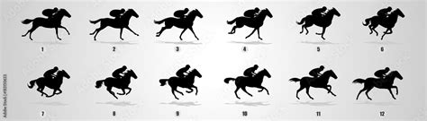 Horse Run cycle, Animation, Sprites, Sprites sheets, Animation frames, sequence, Stock Vector ...