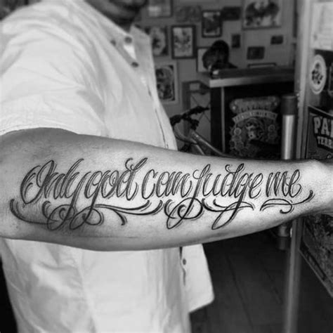 60 Only God Can Judge Me Tattoo Designs For Men - Quote Ink Ideas