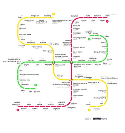 Daegu subway map - NUUA METRO