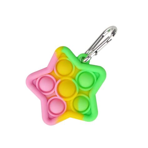 Star Keychain Pop It Fidget Anti Stress Toys | Popping Fidgets