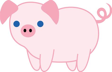 Cute Pink Piglet - Free Clip Art