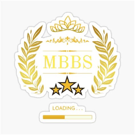 "Royal Gold Yellow Gradient MBBS Loading for Medical Students" Sticker ...