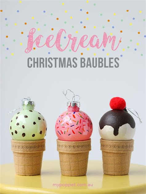 DIY: Ice Cream Cone Christmas Bauble Ornaments - My Poppet Makes