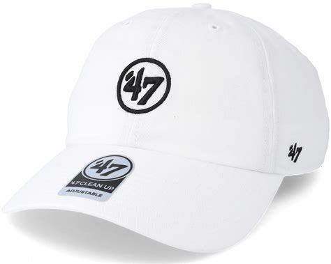 47 Brand Logo Clean Up White Adjustable - 47 Brand cap | Hatstoreworld.com