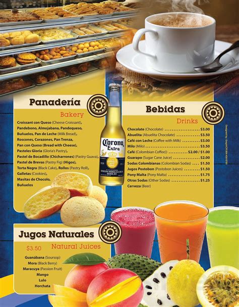 Cositas Ricas Colombian Food menu in Greenville, South Carolina, USA