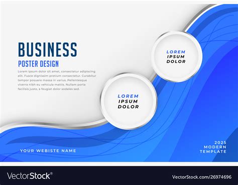 Blue business theme poster design template banner Vector Image